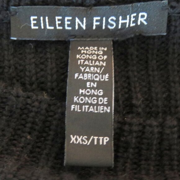 Eileen Fisher Sz XXS Gray Color Block Oversized Extra Fine Merino Wool Sweater - Picture 7 of 14